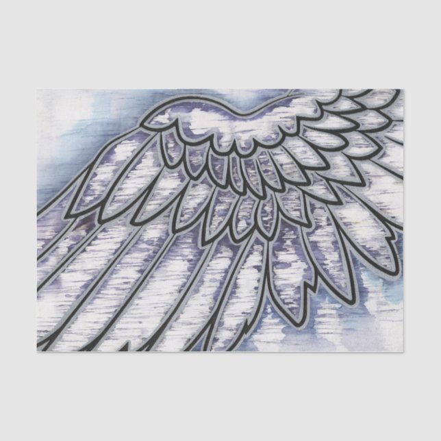 Papier Mousseline Argent d'aile d'ange (Recto)