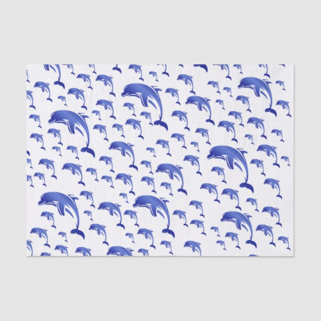 Papier Mousseline argent, dauphin, poisson, nature, aquatique, desig (Recto)