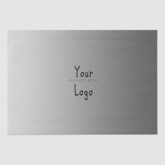 Papier Mousseline Argent élégant de gradient avec le logo fait sur (Recto)