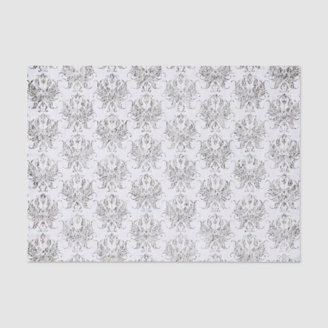 Papier Mousseline Argent Et Blancs (Recto)