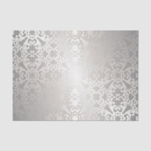 Papier Mousseline Argent, floral, treillis, damassé, élégante,
