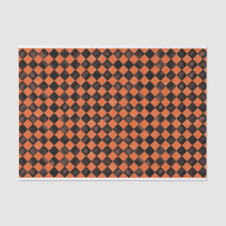 Papier Mousseline Arlequin en tuiles noir et orange