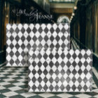 Arlequin Ephemera Noir n Blanc Bois Découpage