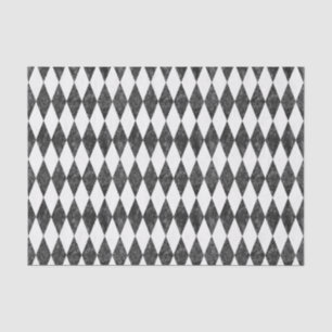 Papier Mousseline Arlequin noir blanc-glace classique Jacquard diama