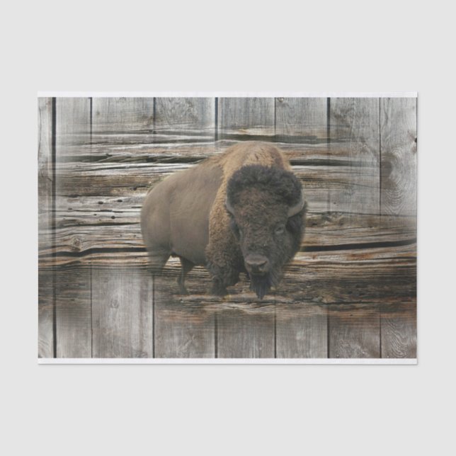 Papier Mousseline Arrière - plan Bison Buffalo Wood (Recto)