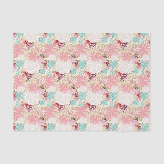 Papier Mousseline Arrière - plan floral 4 (Recto)
