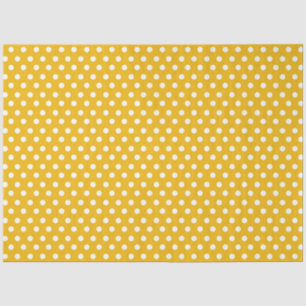 Papier Mousseline Arrière - plan jaune avec Pois blancs