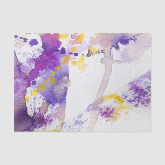 Papier Mousseline arrière - plan jaune et pourpre d'aquarelle (Recto)