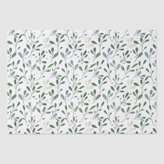 Papier Mousseline Arrière - plan Motif de feuille de découpage Sage  (Recto)