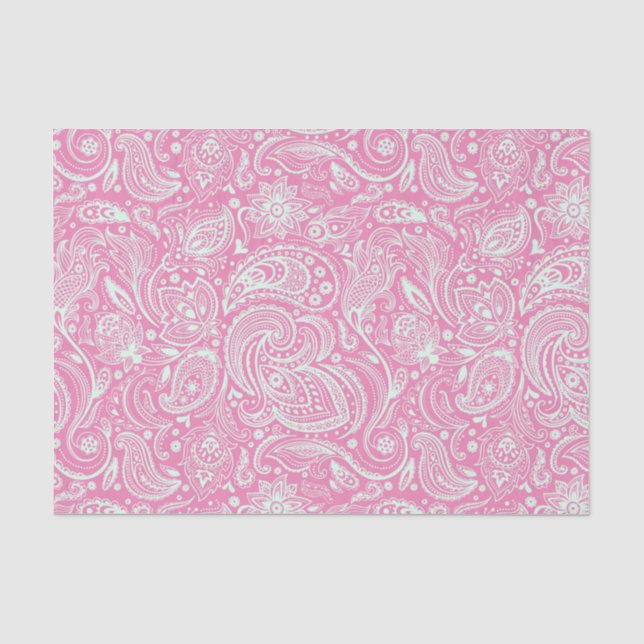 Papier Mousseline Arrière - plan rose personnalisé Paisley à la ment (Recto)
