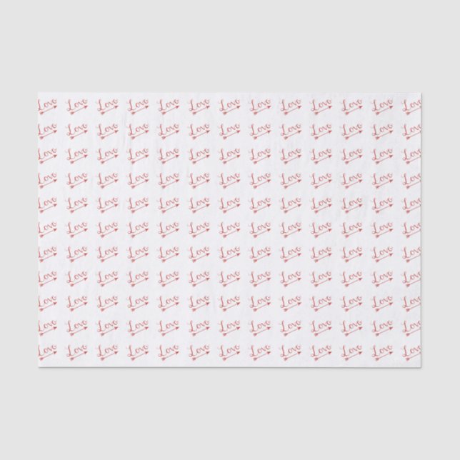 Papier Mousseline Arrow d'amour rouge et blanc Saint Valentin (Recto)