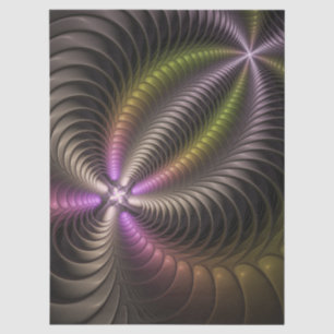 Papier Mousseline Art abstrait brillant tripant coloré fractal 3D