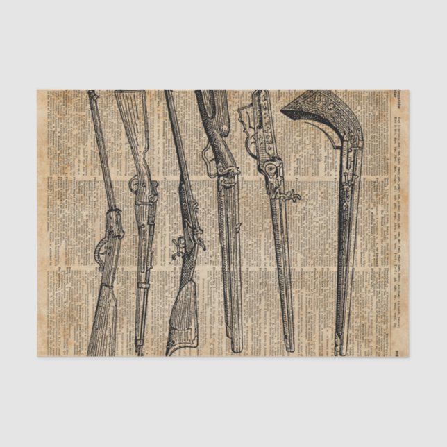 Papier Mousseline Art antique de dictionnaire d'armes à feu d'armes (Recto)