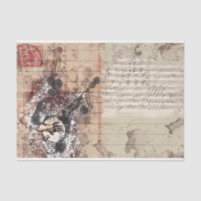 Papier Mousseline Art Collage Bango Music 31 Découpage (Recto)