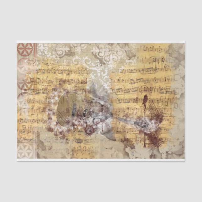 Papier Mousseline Art Collage Music 29 Découpage Tissu Papier (Recto)