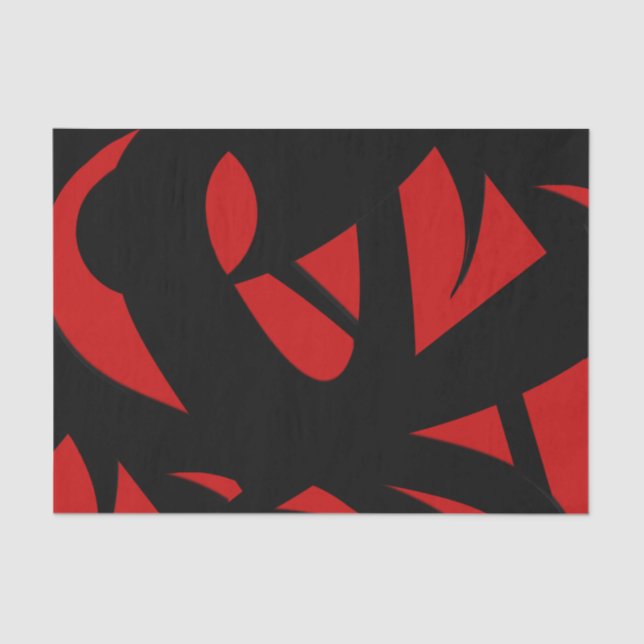 Papier Mousseline Art contemporain Rouge / Noir (Recto)