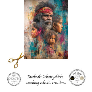 Papier Mousseline Art culturel de famille des anciens aborigènes aus