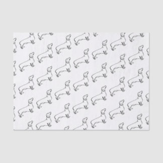 Papier Mousseline Art Dachshund Minimaliste - Votre texte, votre sty