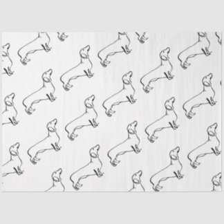 Papier Mousseline Art Dachshund Minimaliste - Votre texte, votre sty