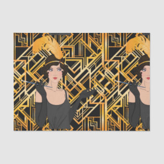 Papier Mousseline art déco, fille de nageoire, cru, grand Gatsby,