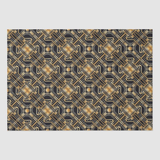 Papier Mousseline Art Déco, Motif géométrique (Recto)