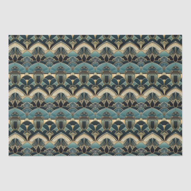 Papier Mousseline Art Déco Motif géométrique fin (Recto)