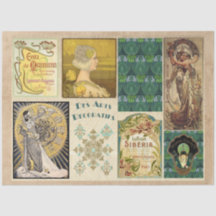 Art Déco vintage 11 Découpage Papier de tissus