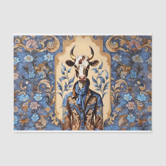 Papier Mousseline Art Découpage de la vache occidentale (Recto)