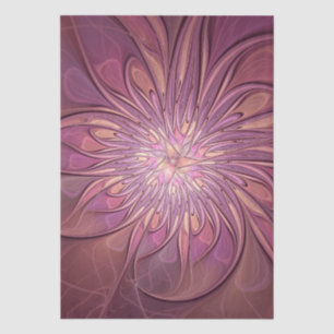 Papier Mousseline Art floral fractal moderne abstrait Couleurs de ba