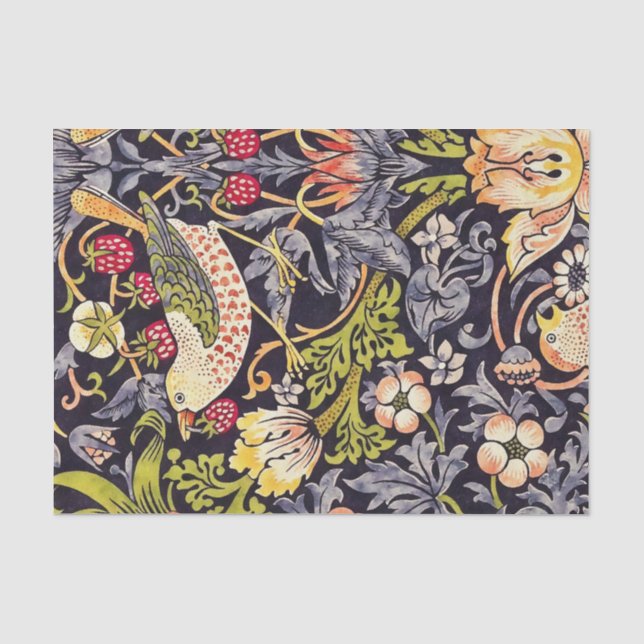 Papier Mousseline Art floral Nouveau de voleur de fraise de William (Recto)