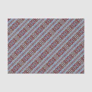 Papier Mousseline Art folklorique vintage estonien bleu et brun