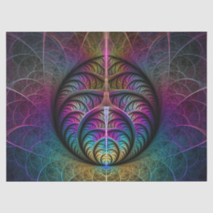 Papier Mousseline Art Fractal Abstrait coloré à motifs Trippy