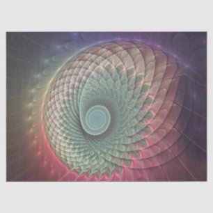 Papier Mousseline Art fractal abstrait moderne coloré escargot