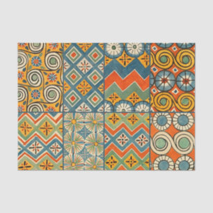 Papier Mousseline Art Géométrique Coloré Antique Égyptien Graphique