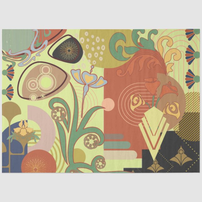 Papier Mousseline Art nouveau Abstrait (Recto)