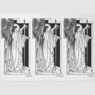 Papier Mousseline Art Nouveau Angel 15 Découpage Papier Tissu