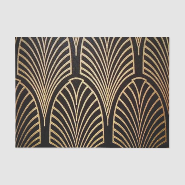 Papier Mousseline Art nouveau, art déco, ventilateur motif, bronze,  (Recto)