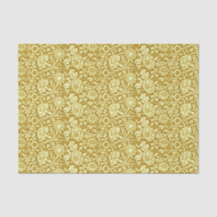 Papier Mousseline Art Nouveau Carnation Damas, moutarde et jaune