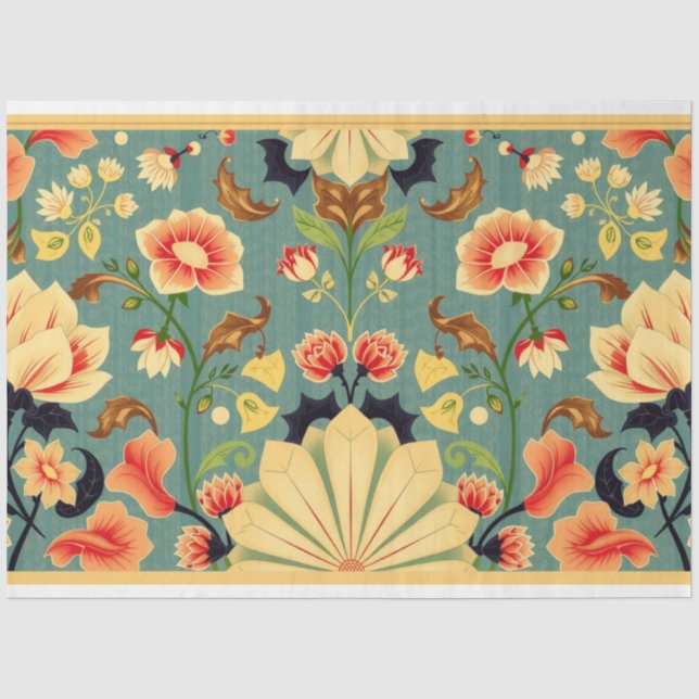 Papier Mousseline Art Nouveau Floral Decoupage (Recto)