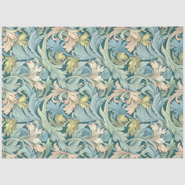 Papier Mousseline Art Nouveau Fond d'écran Floral Design Découpage (Recto)
