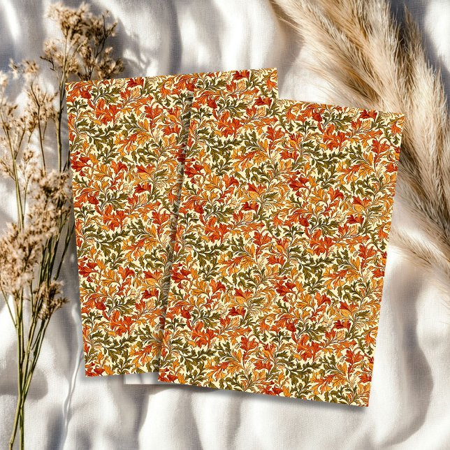 Papier Mousseline Art nouveau Morris automne couleurs vives feuille (Art nouveau Morris fall autumn vibrant colors leaf Tissue Paper)