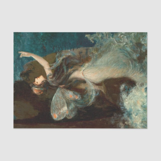 Papier Mousseline Art Nouveau Papillon Fairy Water Maiden (Recto)