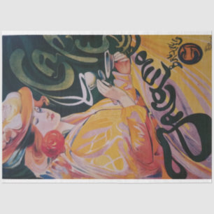 Papier Mousseline Art Nouveau Poster Lady Decoupage