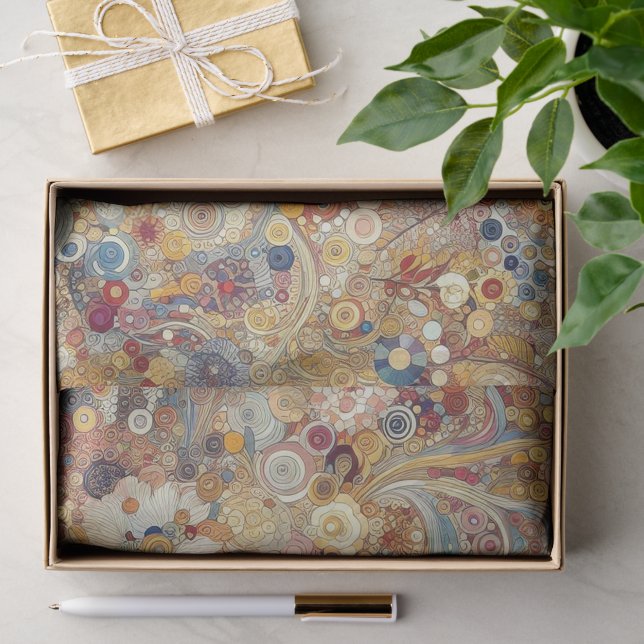 Papier Mousseline Art Nouveau Style Art Nouveau Art fin peinture flo (Cadeau)