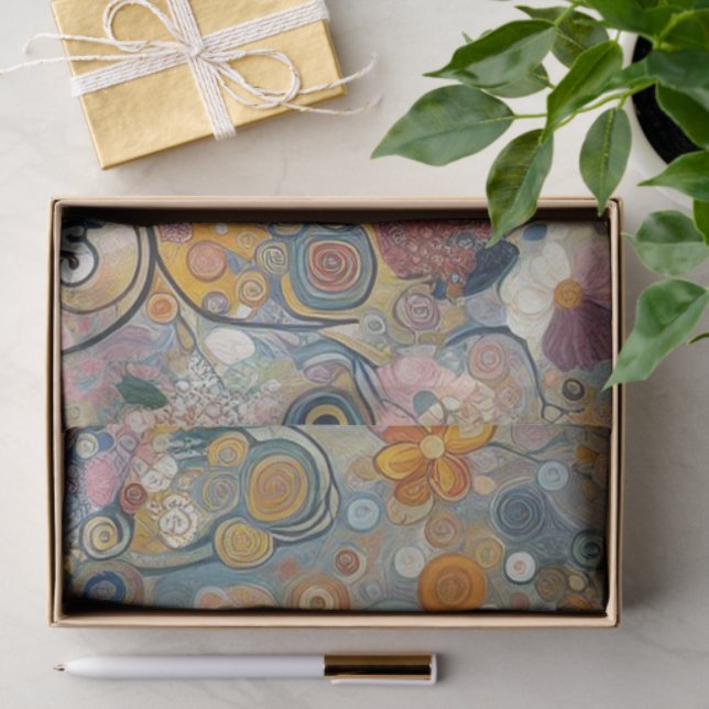 Papier Mousseline Art Nouveau Style Art Nouveau Art fin peinture flo (Cadeau)