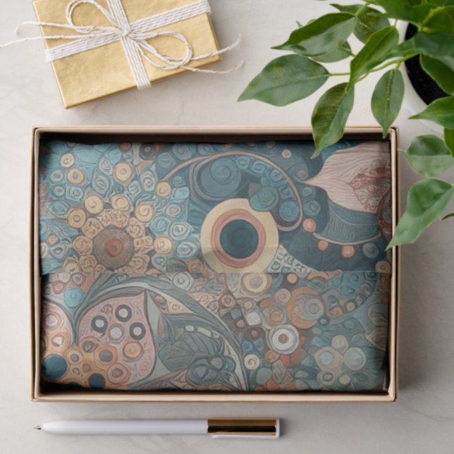 Papier Mousseline Art Nouveau Style Art Nouveau Art fin peinture flo (Cadeau)