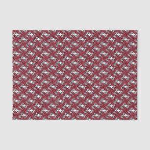 Papier Mousseline Art Nouveau Vignes florales rouges et noires roses