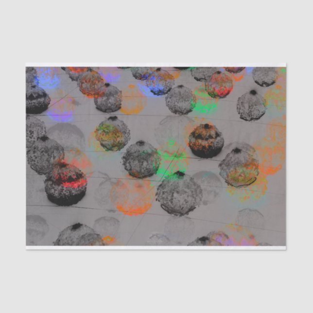 Papier Mousseline Art numérique avec contours ronds. (Recto)