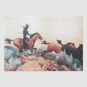 Papier Mousseline Art occidental "Come A-Runnin" par Maynard Dixon