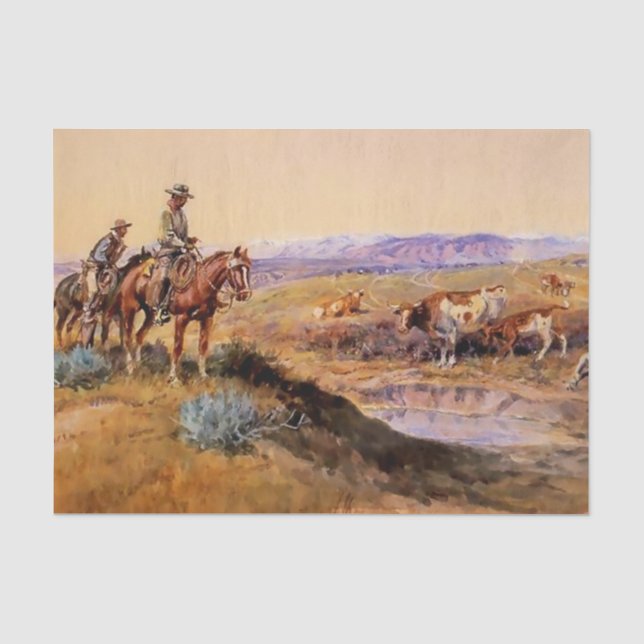 Papier Mousseline Art occidental de Charles M Russell (Recto)